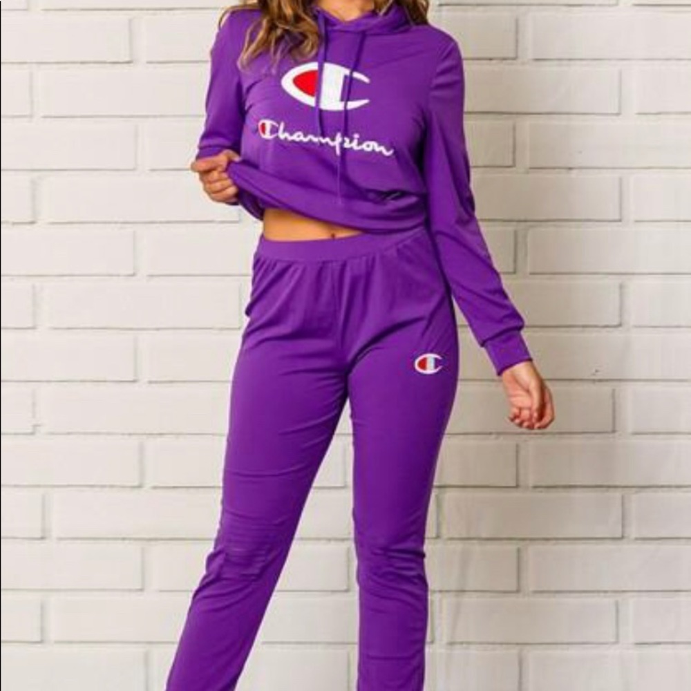 Purple 2 piece Sweat suit